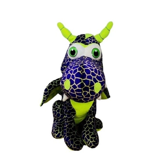 Classic Toy Company Purple and Green Stuffed Animal Plush Dragon - Picture 1 of 6
